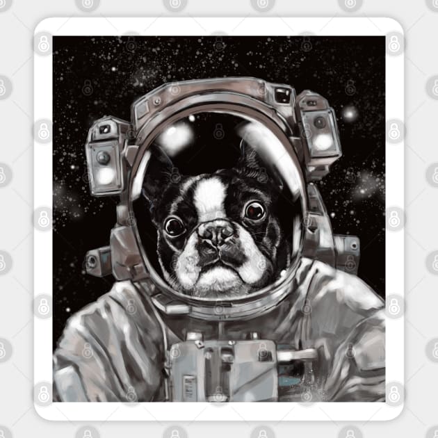 Astronaut French Bull Dog Sticker by bignosework